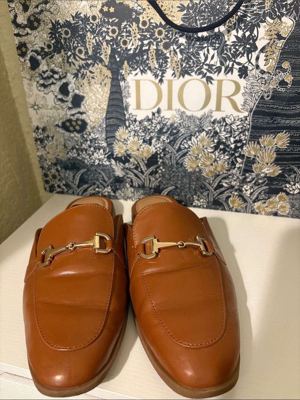 Old Navy Brown  Slip-On Loafers with Gold-Tone Hardware